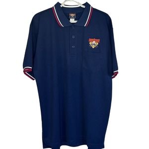 Men's Large Cooperstown Dreams Park Polo Navy Blue Short Sleeve Umpire Baseball